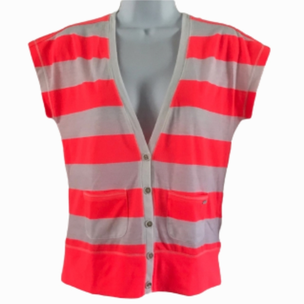 Aeropostale Neon Pink Deep V-Neck Top